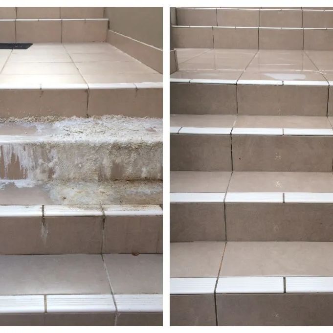 Efflorescence removal before and after 