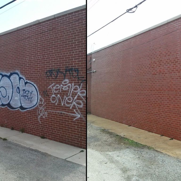 Graffiti Removal before and after